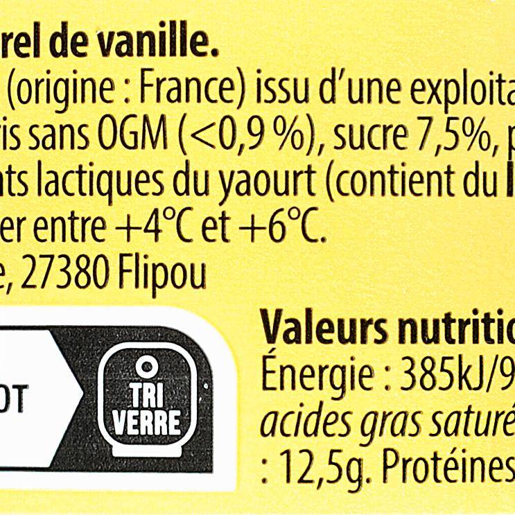 Le Yaourt brassé vanille  "La Ferme des Peupliers"