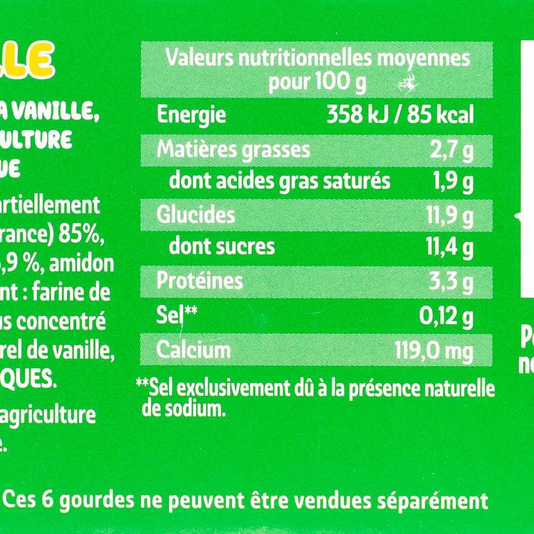 Les Gourdes vanille framboise BIO