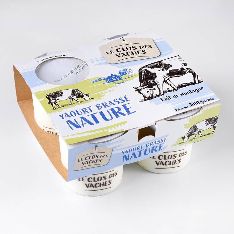 Les Yaourts brassés nature  "Le Clos des Vaches"