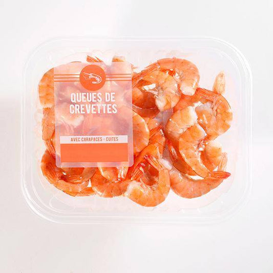 Les Queues de crevettes cuites