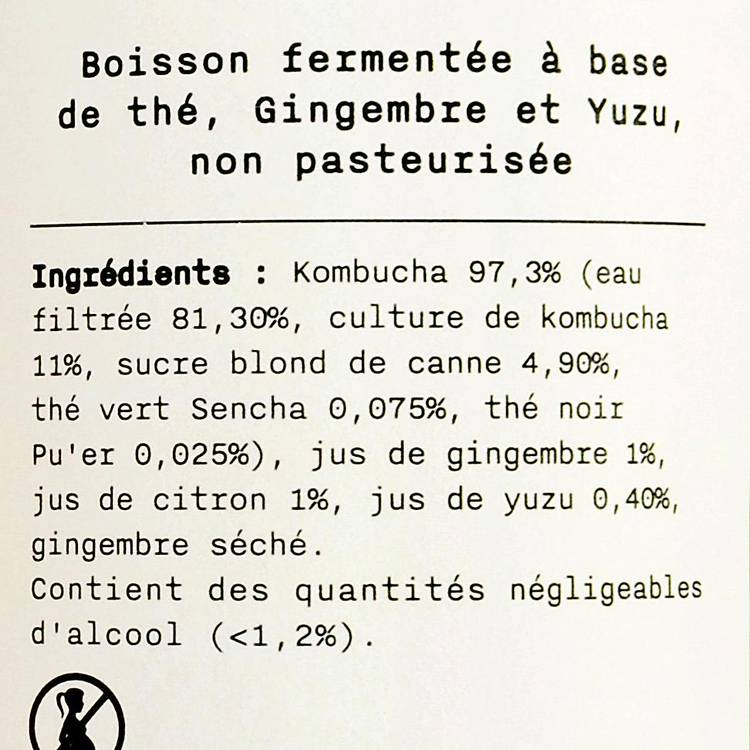 Le Kombucha gingembre yuzu